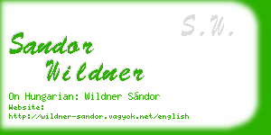 sandor wildner business card